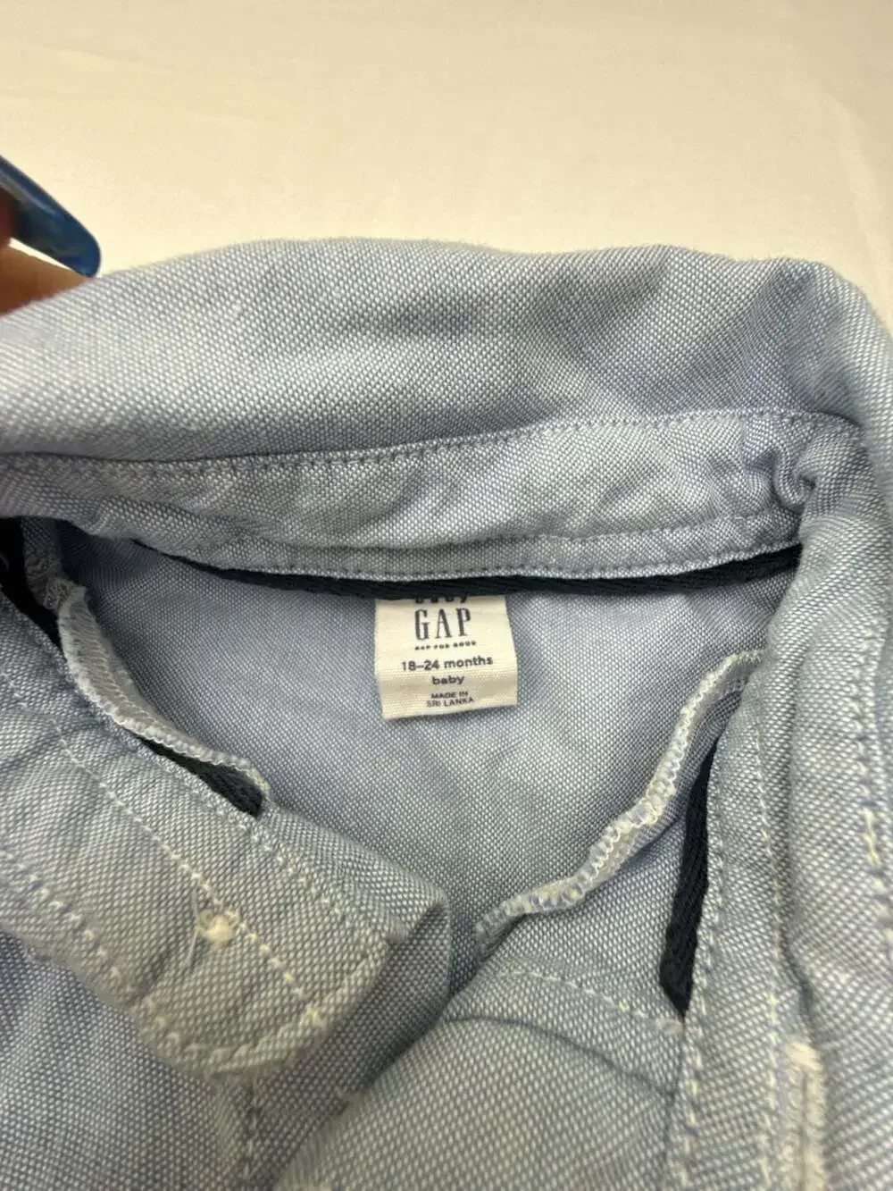 Baby Gap NWT Blue Oxford Button Up Bodysuit Collar Top Dress Shirt Size 3-6 m